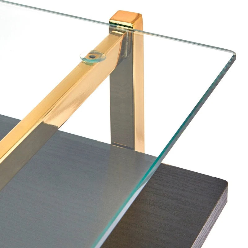 Glasschreibtisch im Mid-Century-Stil