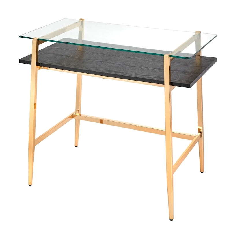 Glasschreibtisch im Mid-Century-Stil