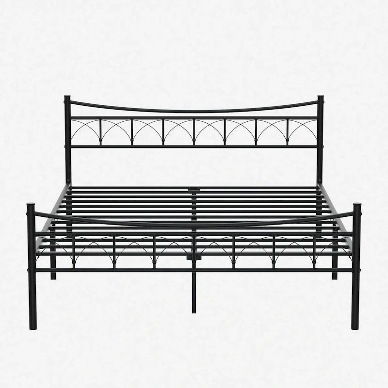 Cadre de lit plateforme en métal avec tête de lit, lits simple, double et queen size
