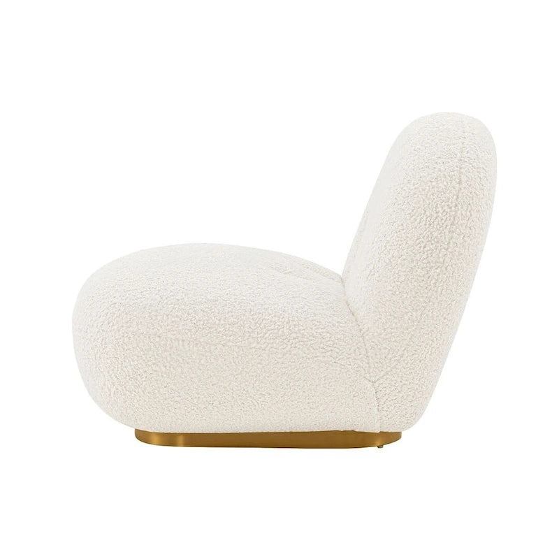 Fauteuil de salle à manger moderne et confortable Lia en bouclé