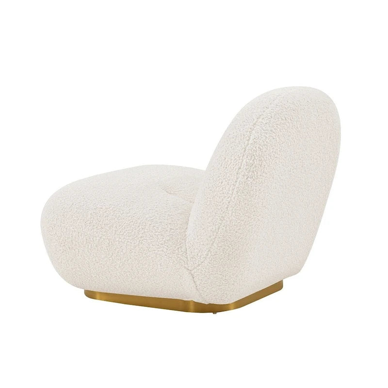 Fauteuil de salle à manger moderne et confortable Lia en bouclé
