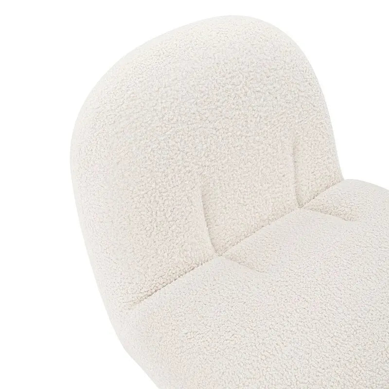 Fauteuil de salle à manger moderne et confortable Lia en bouclé