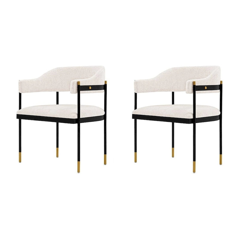 Fauteuil de salle à manger moderne et confortable Lia en bouclé