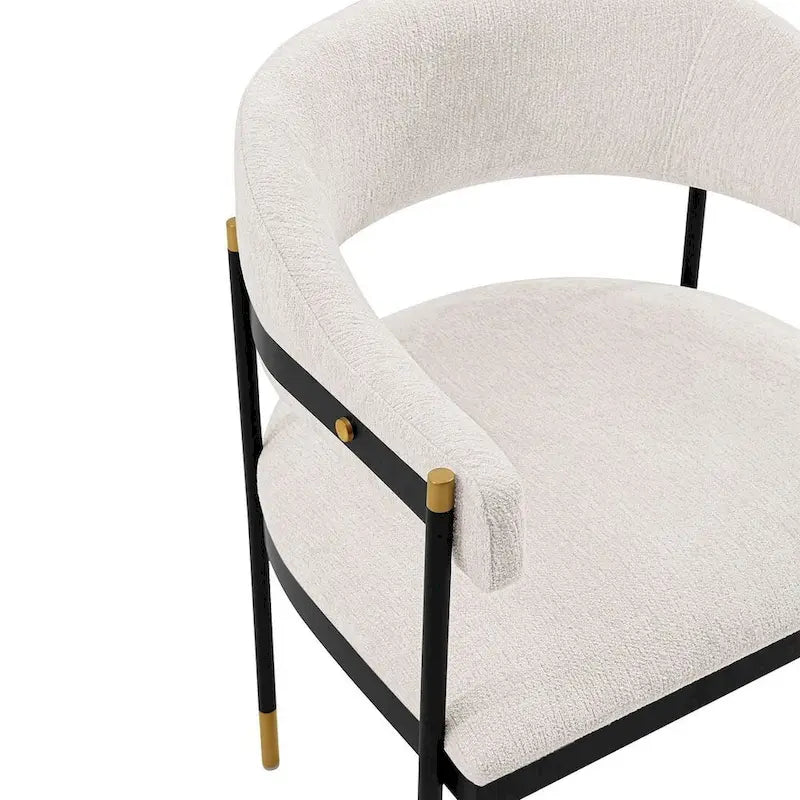 Fauteuil de salle à manger moderne et confortable Lia en bouclé
