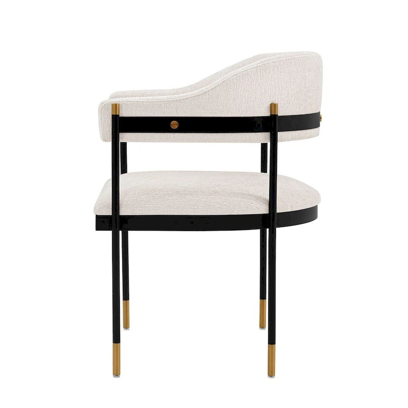 Fauteuil de salle à manger moderne et confortable Lia en bouclé