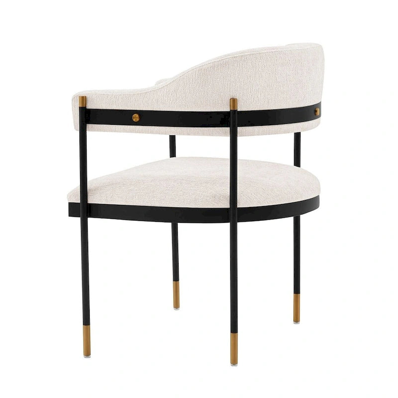 Fauteuil de salle à manger moderne et confortable Lia en bouclé