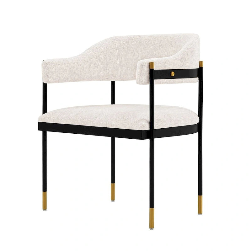Fauteuil de salle à manger moderne et confortable Lia en bouclé