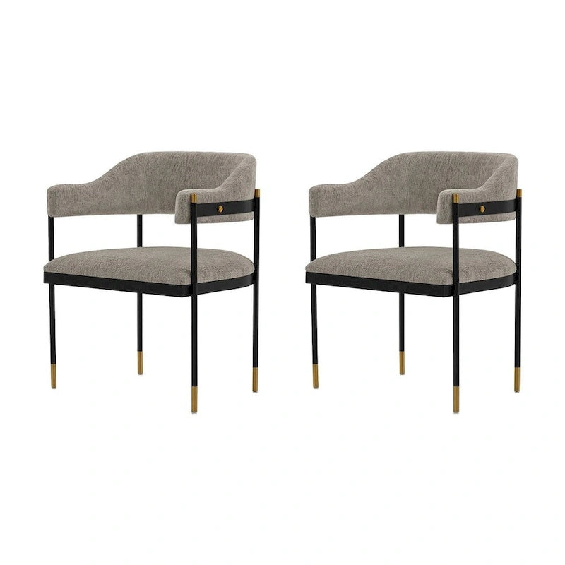 Fauteuil de salle à manger moderne et confortable Lia en bouclé