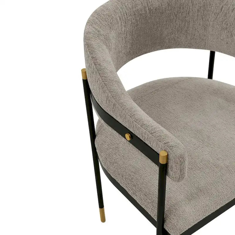 Fauteuil de salle à manger moderne et confortable Lia en bouclé