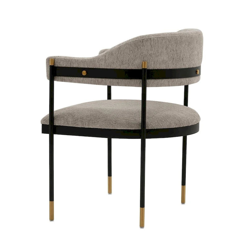 Fauteuil de salle à manger moderne et confortable Lia en bouclé