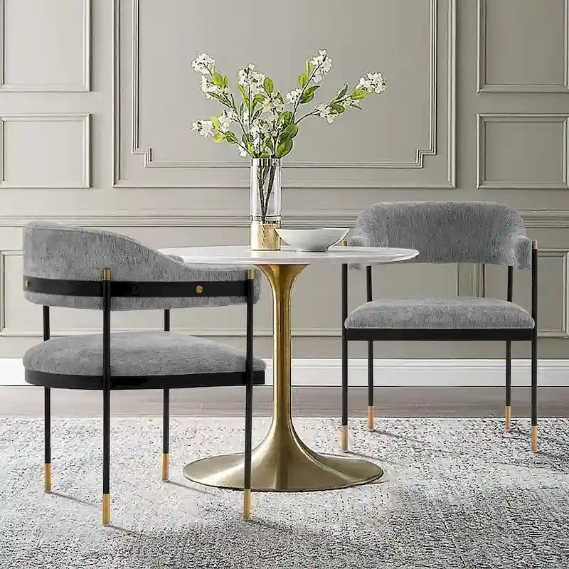 Fauteuil de salle à manger moderne et confortable Lia en bouclé