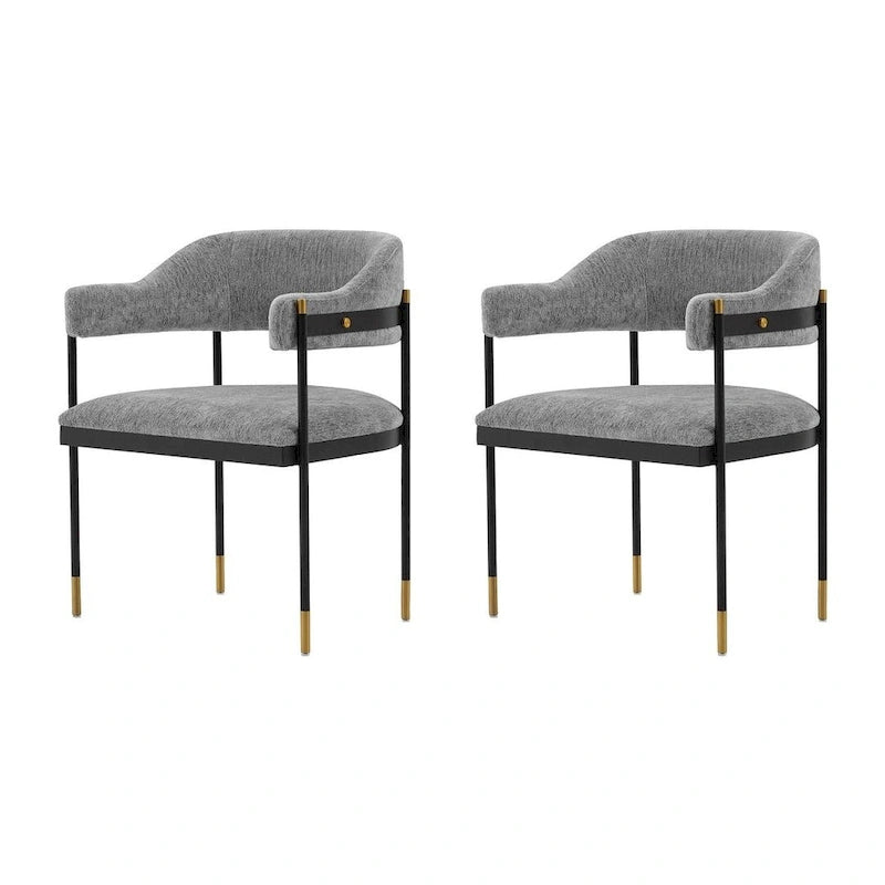Fauteuil de salle à manger moderne et confortable Lia en bouclé
