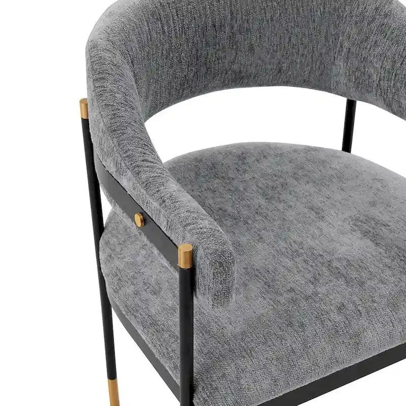 Fauteuil de salle à manger moderne et confortable Lia en bouclé