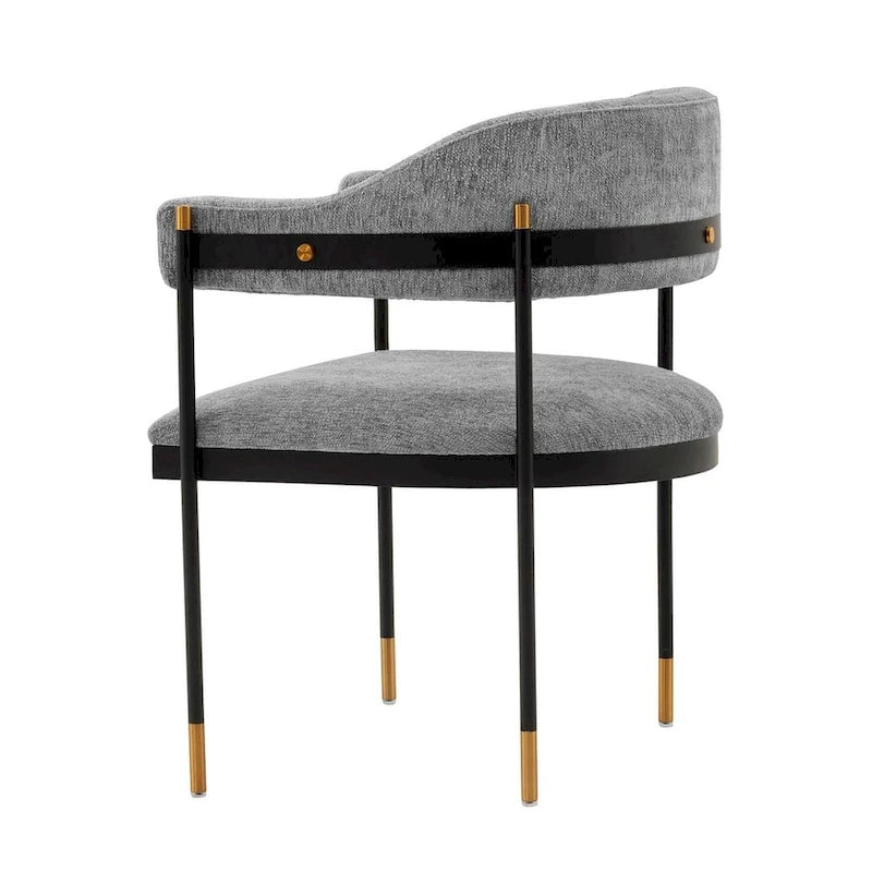 Fauteuil de salle à manger moderne et confortable Lia en bouclé