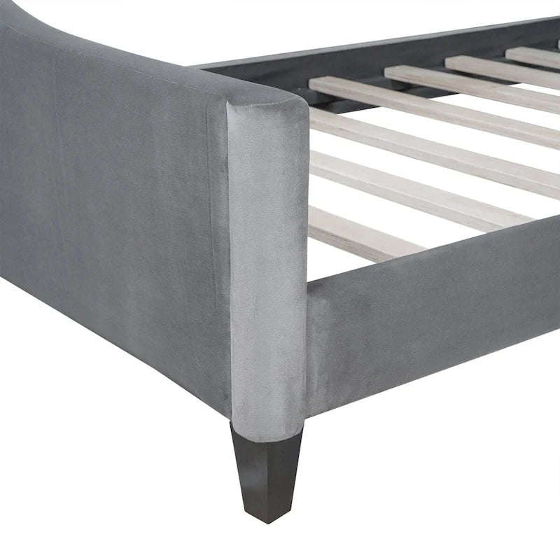 Lit de repos moderne luxueux pleine taille à boutons capitonnés, design multifonctionnel, sans sommier requis