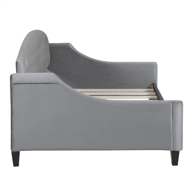 Lit de repos moderne luxueux pleine taille à boutons capitonnés, design multifonctionnel, sans sommier requis