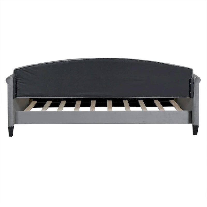 Lit de repos moderne luxueux pleine taille à boutons capitonnés, design multifonctionnel, sans sommier requis