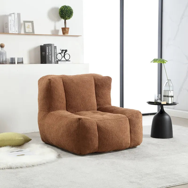 Comfortable Bean Bag for Adults and Children, Super Soft Lazy Sofa Chair with Foam and Ottoman