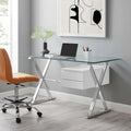 Bureau de bureau en verre avec plateau en verre de 56