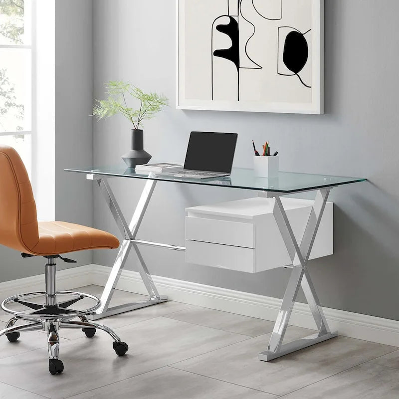 Sector 56 Glass Top Glass Office Desk