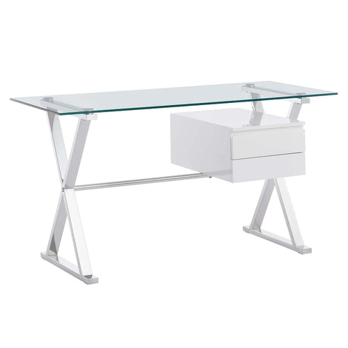 56 Schreibtisch aus Glas mit Glasplatte