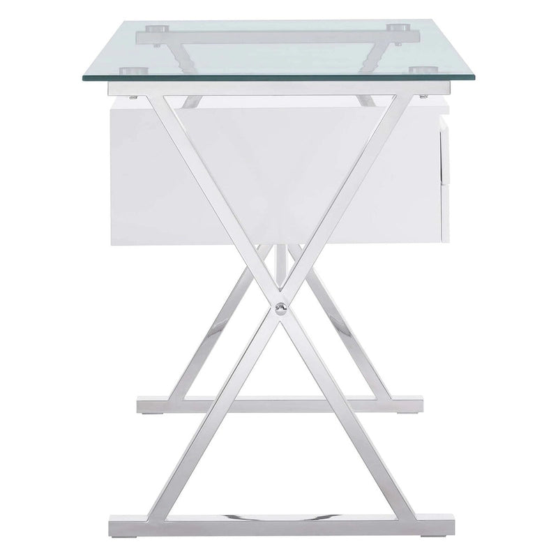 Bureau de bureau en verre avec plateau en verre de 56
