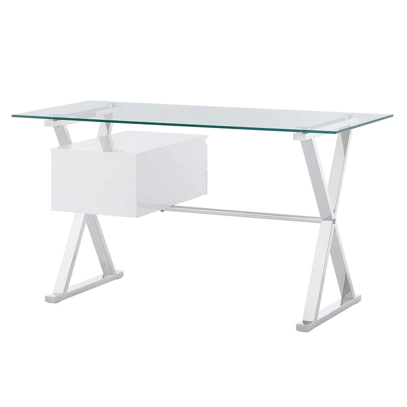 56 Schreibtisch aus Glas mit Glasplatte
