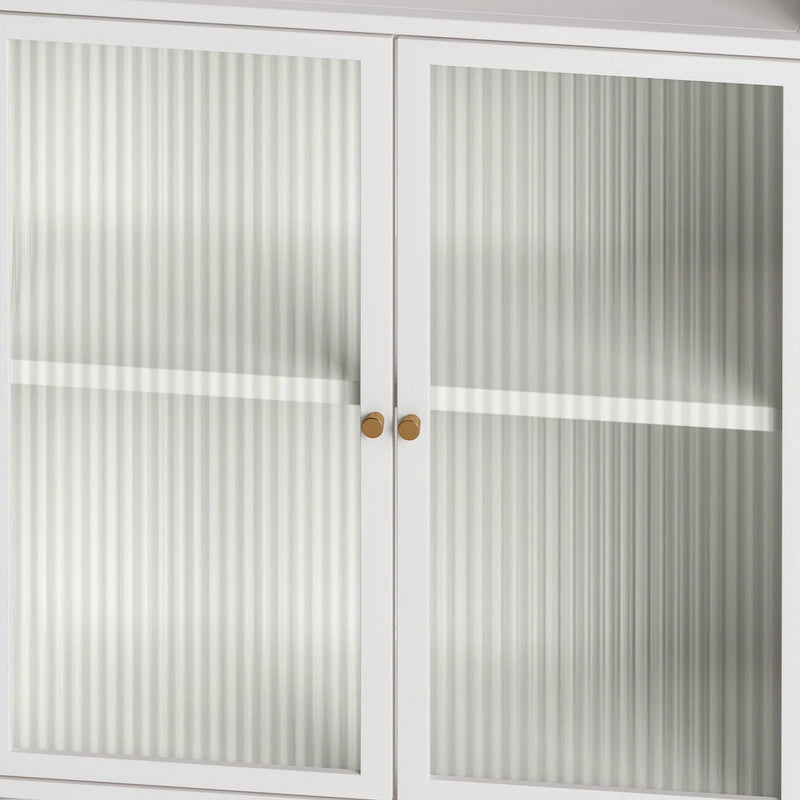 Freistehender Bodenschrank mit Glastür