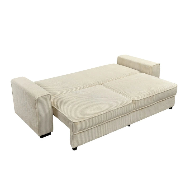 Großes Schlafsofa mit Stauraum, modernes 3-Sitzer-Sofa, gepolstertes Rückensofa für kleine Räume