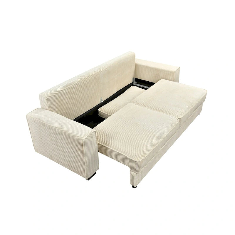 Großes Schlafsofa mit Stauraum, modernes 3-Sitzer-Sofa, gepolstertes Rückensofa für kleine Räume