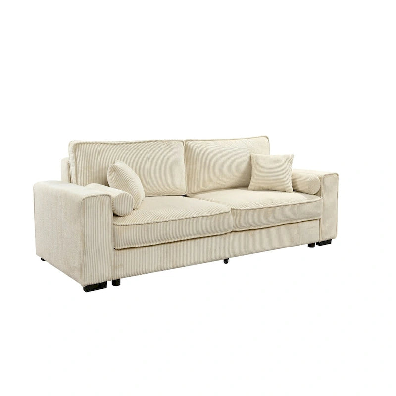Großes Schlafsofa mit Stauraum, modernes 3-Sitzer-Sofa, gepolstertes Rückensofa für kleine Räume
