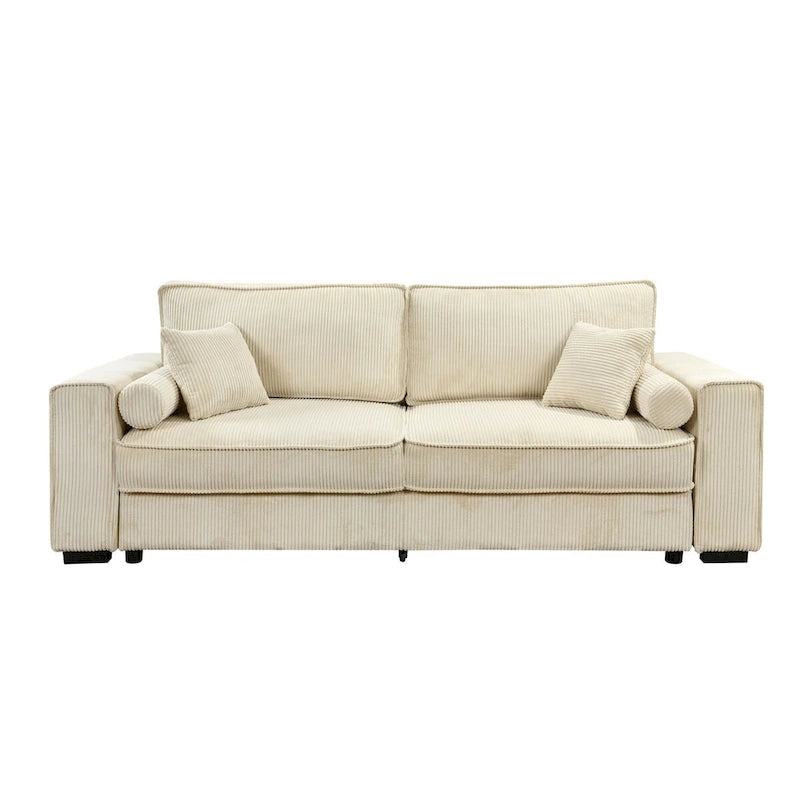 Großes Schlafsofa mit Stauraum, modernes 3-Sitzer-Sofa, gepolstertes Rückensofa für kleine Räume