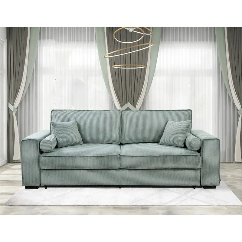 Großes Schlafsofa mit Stauraum, modernes 3-Sitzer-Sofa, gepolstertes Rückensofa für kleine Räume