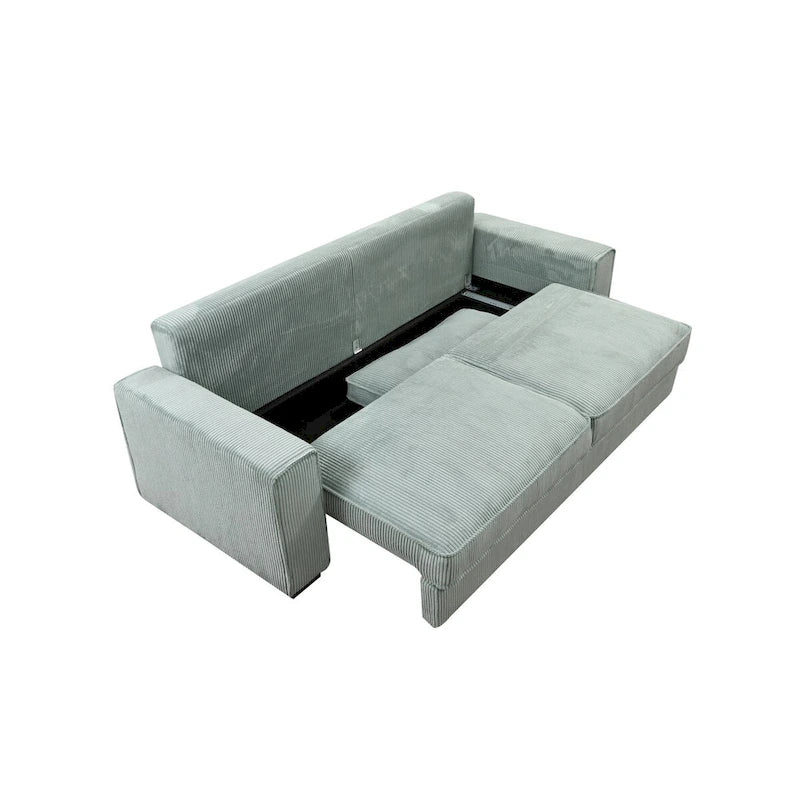 Großes Schlafsofa mit Stauraum, modernes 3-Sitzer-Sofa, gepolstertes Rückensofa für kleine Räume