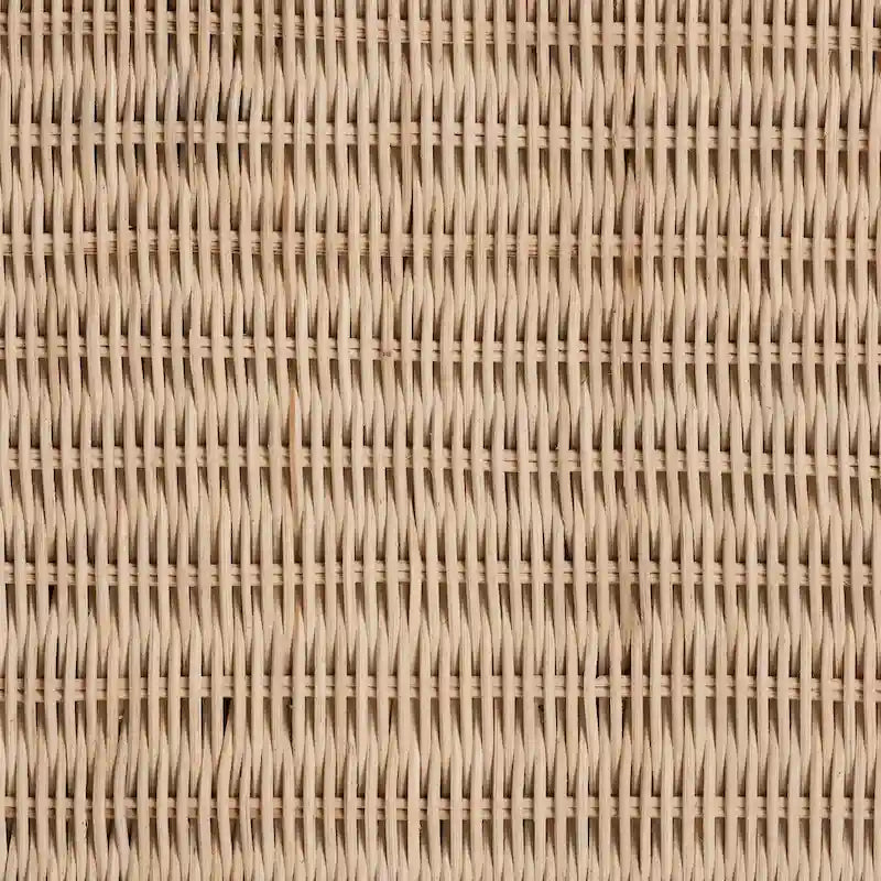 Commode en rotin tressé décoloré par le soleil à 6 tiroirs