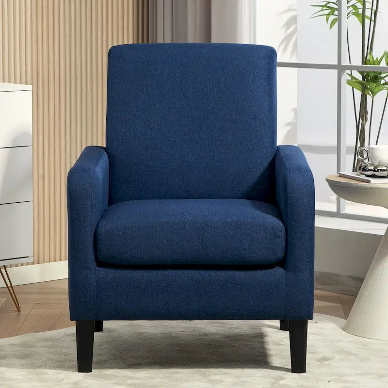 Fauteuil élégant de style minimaliste avec structure en bois massif et nouvelle mousse souple