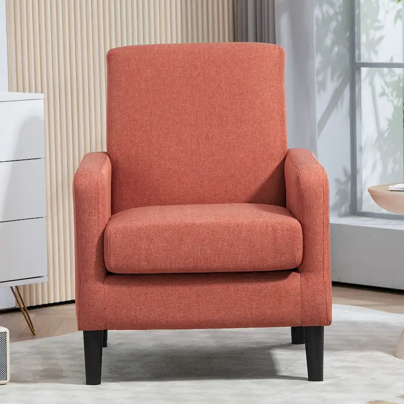Minimalistischer eleganter Sessel mit Konstruktion aus Massivholz und neuem weichem Schaumstoff