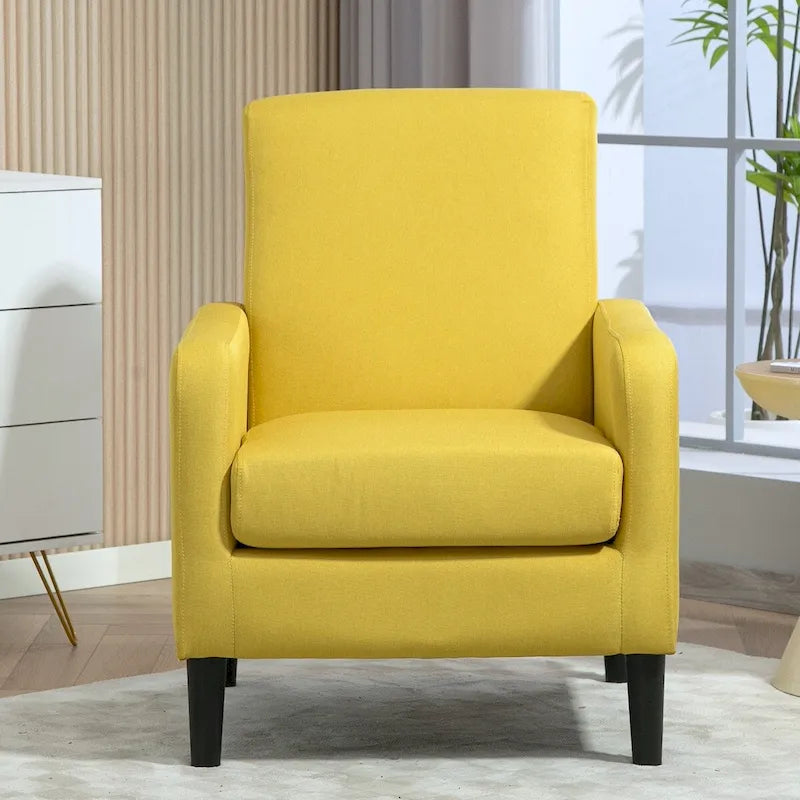 Minimalistischer eleganter Sessel mit Konstruktion aus Massivholz und neuem weichem Schaumstoff