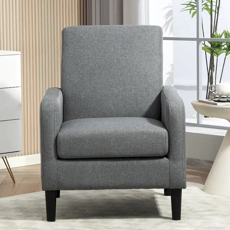 Minimalistischer eleganter Sessel mit Konstruktion aus Massivholz und neuem weichem Schaumstoff