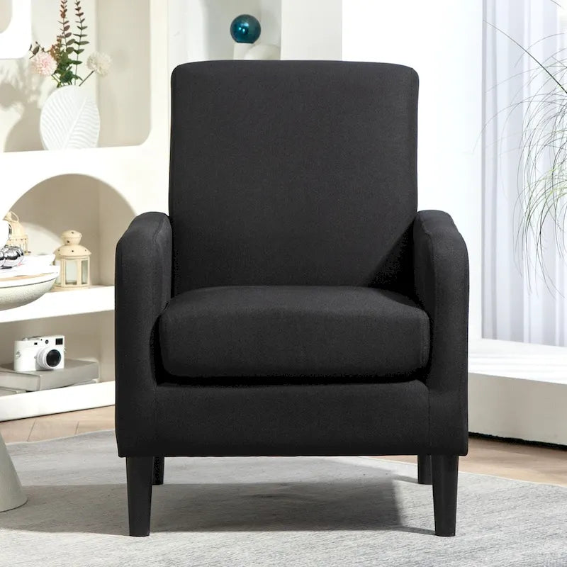 Minimalistischer eleganter Sessel mit Konstruktion aus Massivholz und neuem weichem Schaumstoff