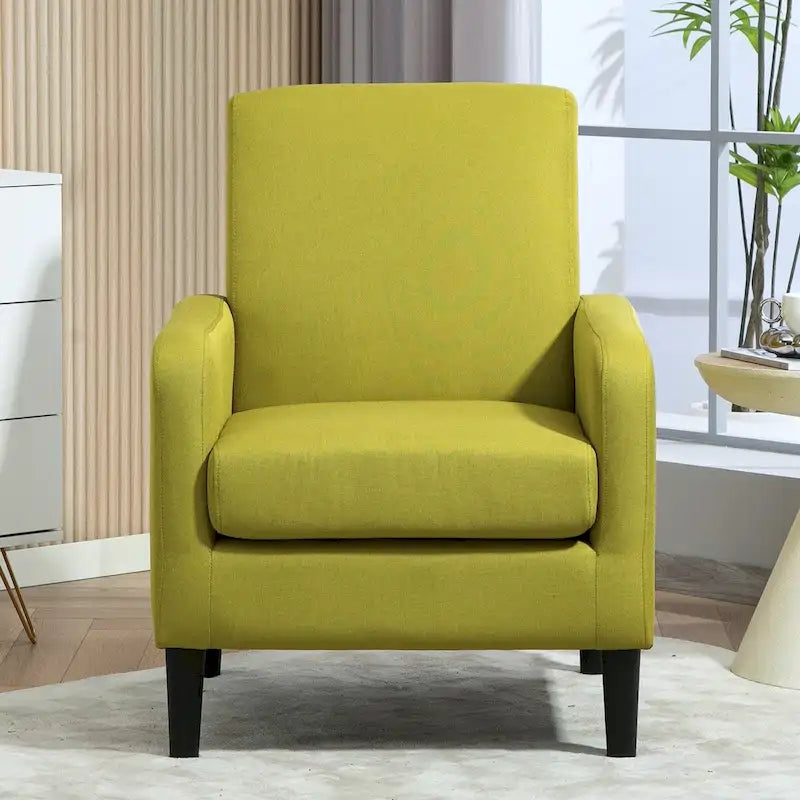 Minimalistischer eleganter Sessel mit Konstruktion aus Massivholz und neuem weichem Schaumstoff