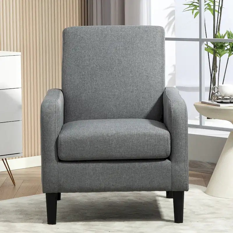 Fauteuil élégant de style minimaliste avec structure en bois massif et nouvelle mousse souple
