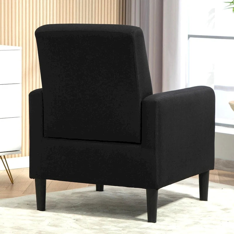 Fauteuil élégant de style minimaliste avec structure en bois massif et nouvelle mousse souple
