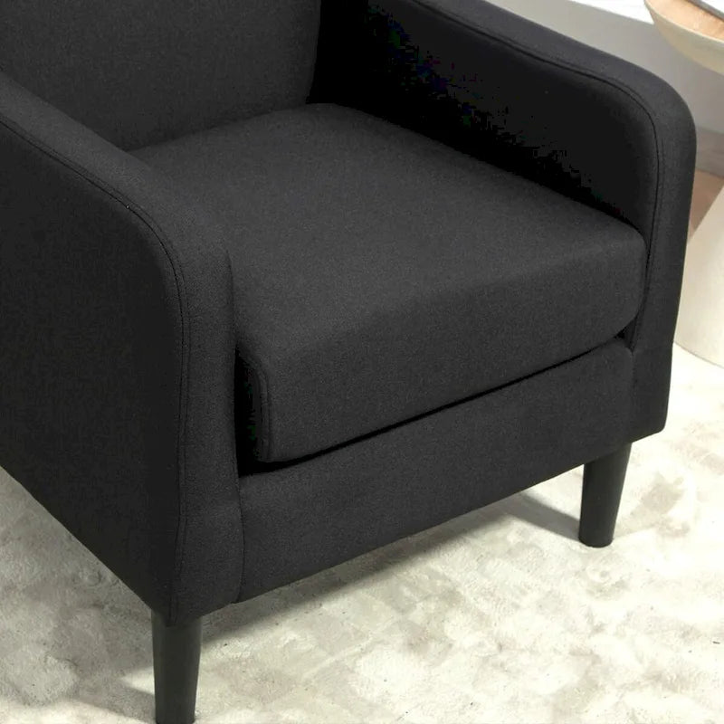 Fauteuil élégant de style minimaliste avec structure en bois massif et nouvelle mousse souple