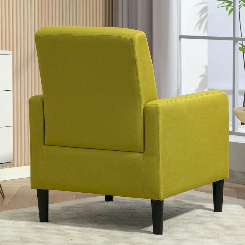 Fauteuil élégant de style minimaliste avec structure en bois massif et nouvelle mousse souple