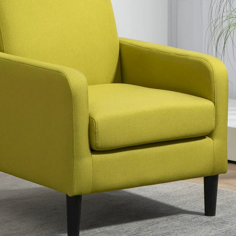 Fauteuil élégant de style minimaliste avec structure en bois massif et nouvelle mousse souple