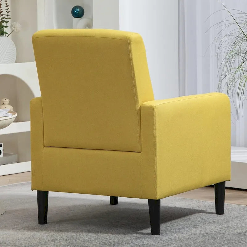 Fauteuil élégant de style minimaliste avec structure en bois massif et nouvelle mousse souple