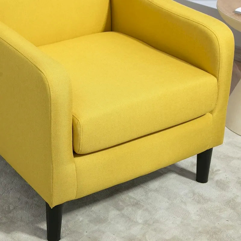 Fauteuil élégant de style minimaliste avec structure en bois massif et nouvelle mousse souple
