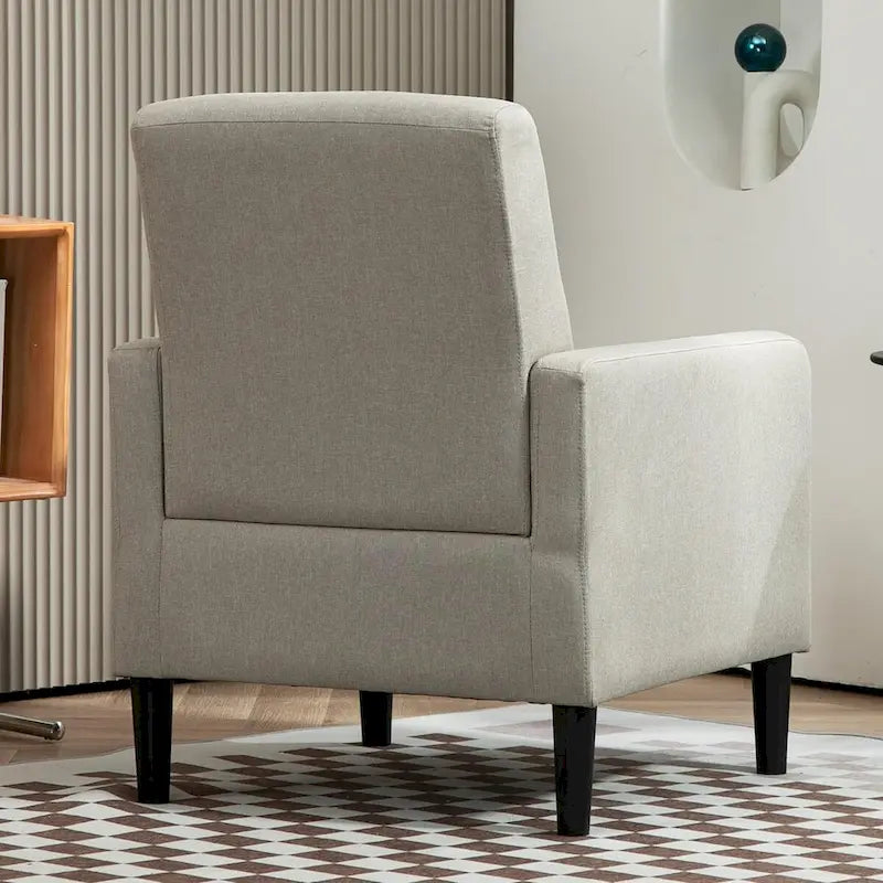 Fauteuil élégant de style minimaliste avec structure en bois massif et nouvelle mousse souple