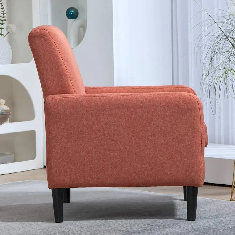 Fauteuil élégant de style minimaliste avec structure en bois massif et nouvelle mousse souple